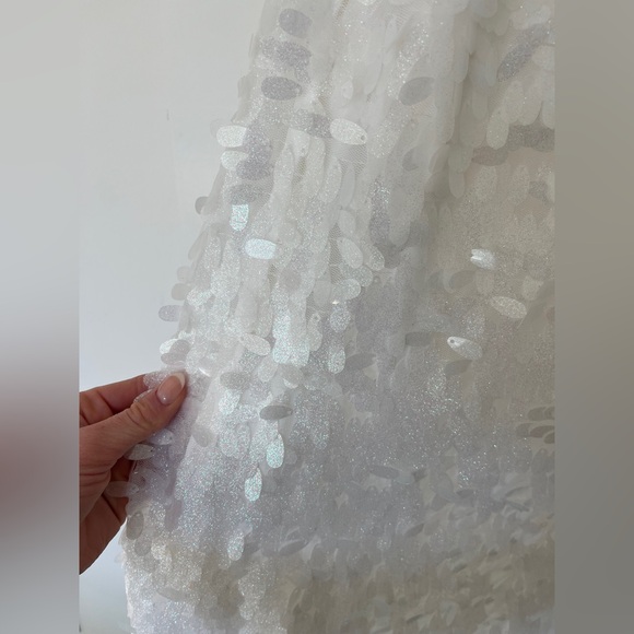 White Sequin Halter Slip Dress - Birger Christensen - Picture 6 of 7